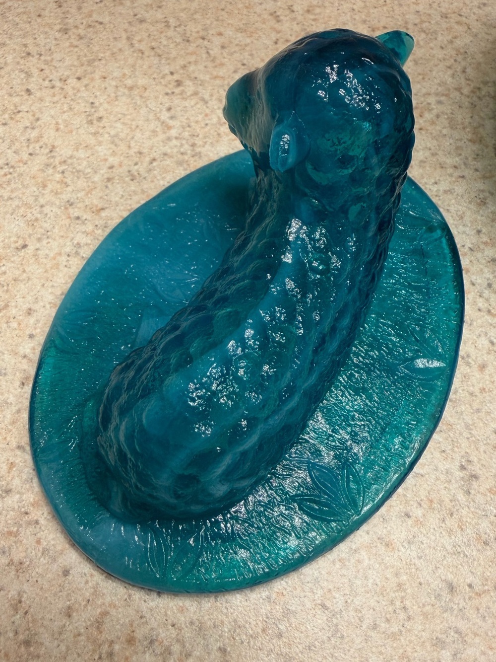 Boyd Blue Vaseline/Uranium Glass Lamb Covered Dish - Picture 15 of 16